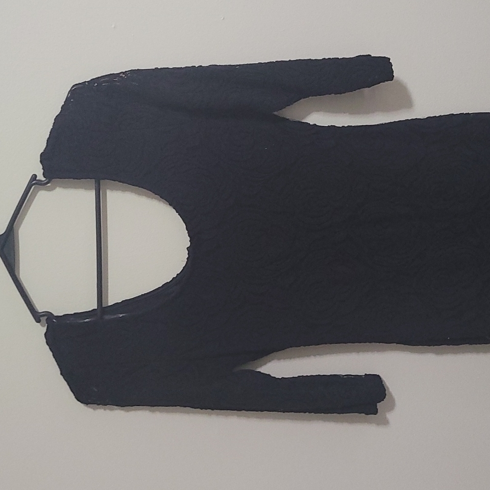 Black Lace Dress with Roae Pattern